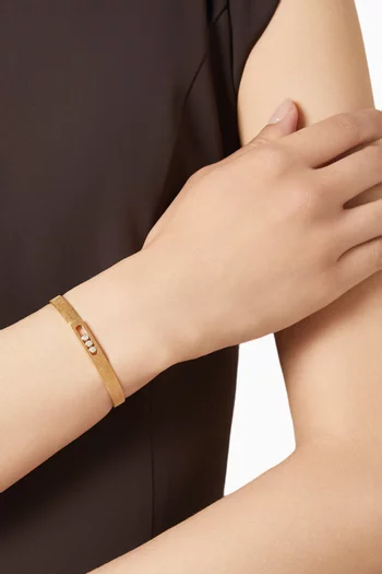 Move Noa Ciselé Diamond Bangle Bracelet in 18kt Yellow Gold