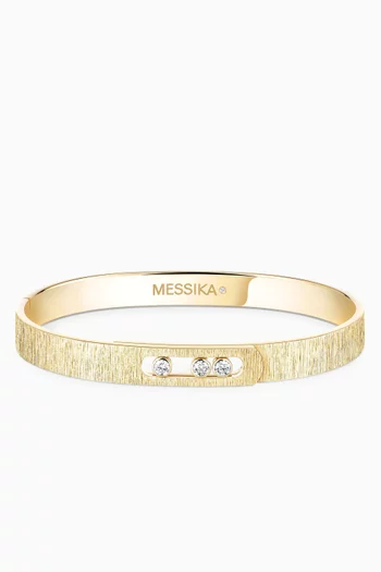 Move Noa Ciselé Diamond Bangle Bracelet in 18kt Yellow Gold