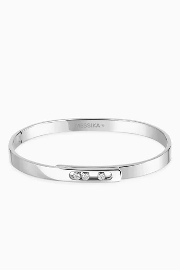 Move Noa Small Diamond Bangle Bracelet in 18kt White Gold