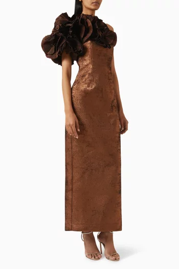 فستان هامبستيد بكشكش وكتف مكشوف