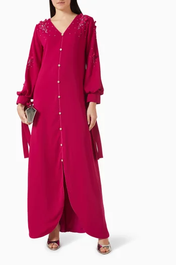 فستان مطرز بالخرز