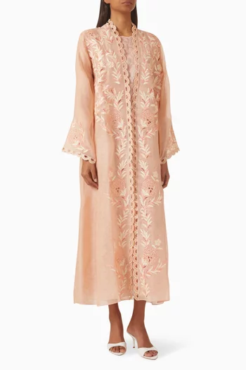 عباية سيرين مزينة بتطريزات مخمل مضلع