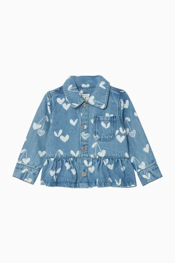 Kenza Printed Overshirt in Denim