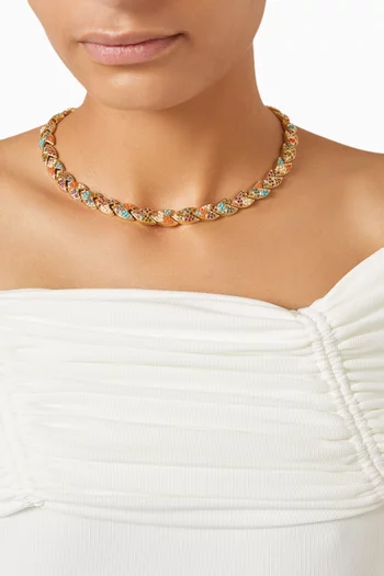 1990s Vintage Colourful Swarovski Crystal Collar Necklace