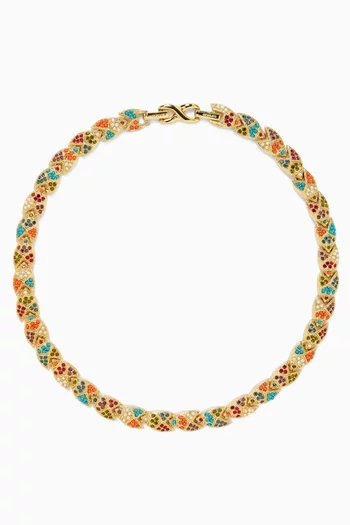 1990s Vintage Colourful Swarovski Crystal Collar Necklace