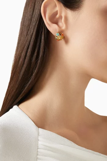 أقراط بتصميم متعدد الألوان فينتج من الثمانينيات