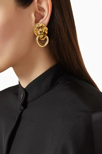 أقراط بتصميم حلقة الباب بمشبك فينتج من التسعينيات