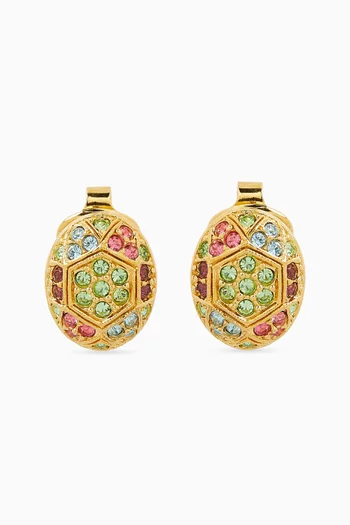 أقراط بيضاوية بمشبك فينتج من الثمانينيات