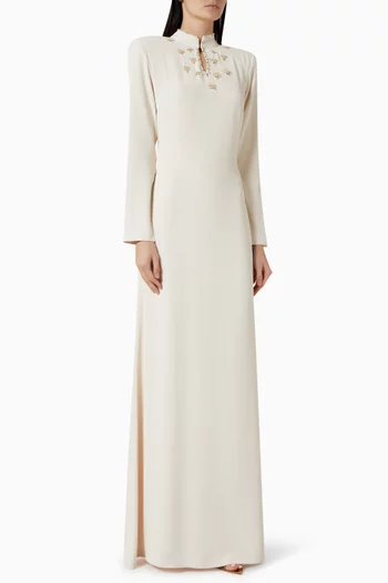 فستان مطرز بالخرز