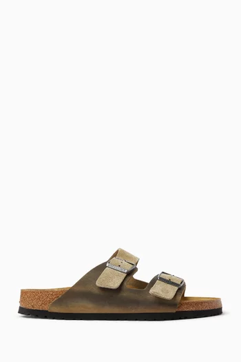 Arizona Sandals in Oiled Suede & Leather