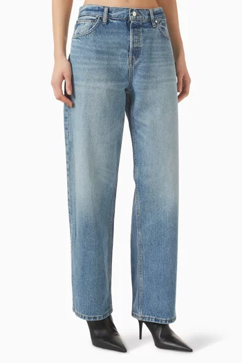 Mid-waist Baggy Jeans in Denim