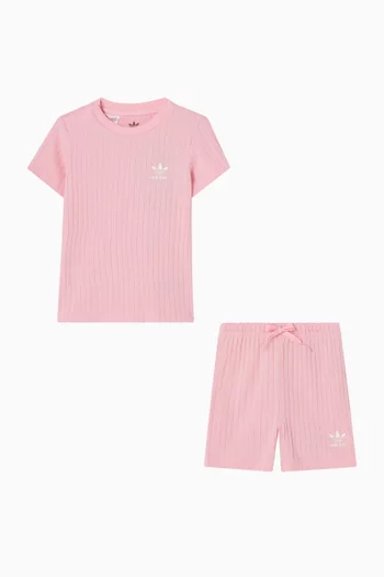 طقم متناسق من نسيج مضلع بشعار الماركة