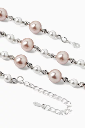 Belle Blush Pearl Necklace in Sterling Silver