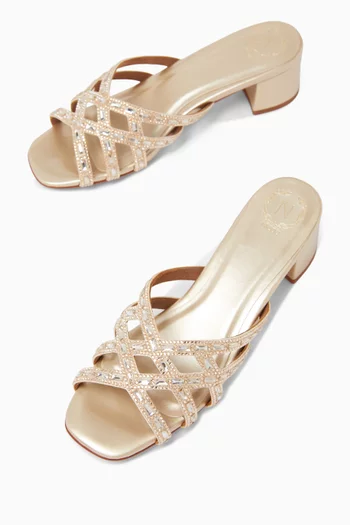 حذاء مفتوح لويل مرصع بالكريستال