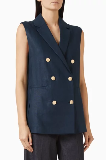 Tailored Gilet Vest in Linen