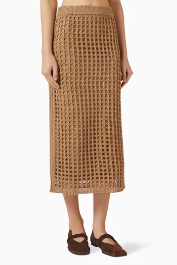 Midi Skirt in Mesh-knit