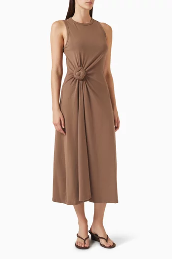 Tied & True Midi Dress in Cotton Blend