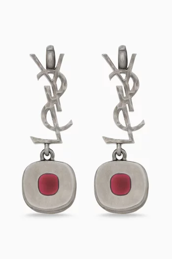 أقراط بشعار كاسندر مرصعة بأحجار كابوشون نحاس