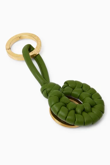 Seashell Knot Key Ring in Intrecciato Leather