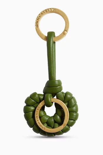 Seashell Knot Key Ring in Intrecciato Leather