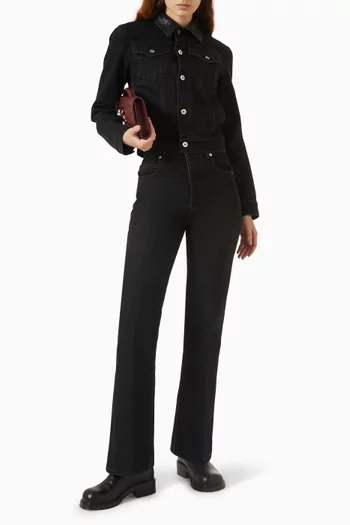 بنطال جينز بقصة واسعة دينم بلون باهت