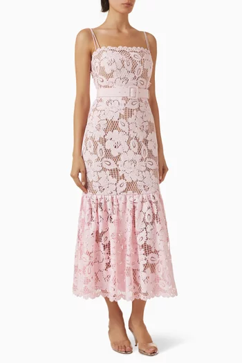 فستان بحزام دانتيل كروشيه