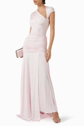 Draped Asymmetric Dress in Jersey