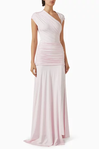 Draped Asymmetric Dress in Jersey