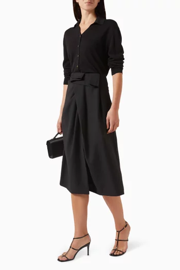 تنورة متوسطة الطول صوف بدرابيه