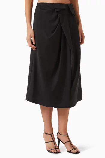 تنورة متوسطة الطول صوف بدرابيه