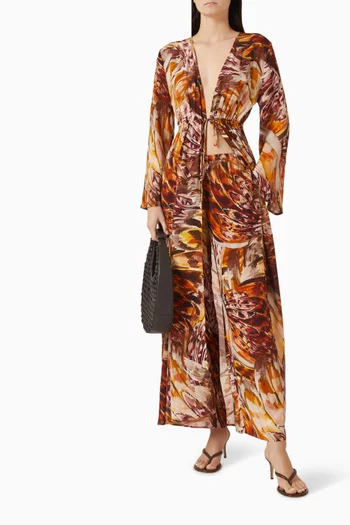 بنطال شارون بقصة ساق واسعة فيسكوز