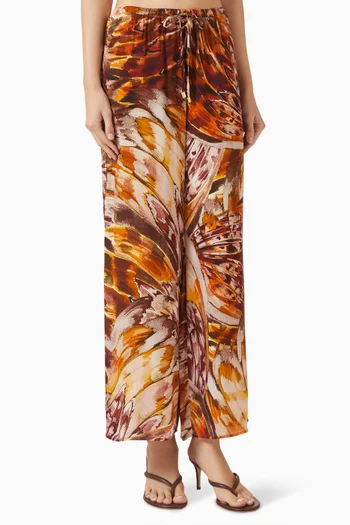 بنطال شارون بقصة ساق واسعة فيسكوز