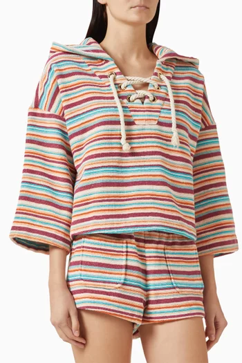 Lee Crop Hoodie in Cotton Terry