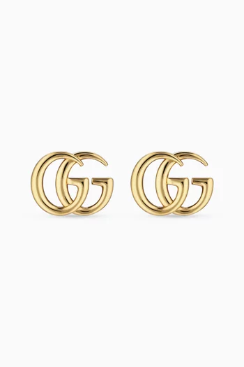 GG Marmont Stud Earrings in Brass