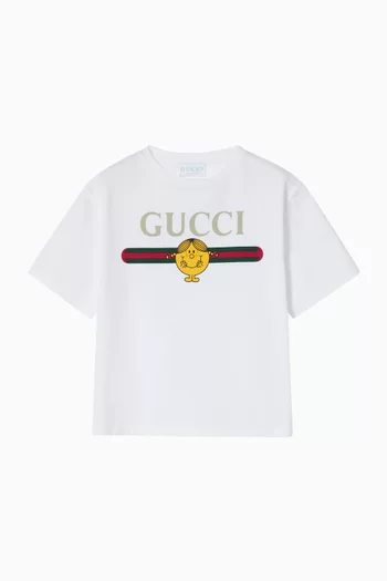 تي شيرت بطبعة شعار الماركة قطن