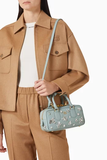 Arcadie Embroidered Top-handle Bag in Nappa Leather