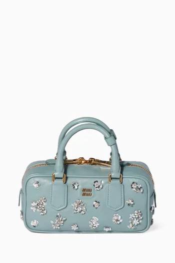 Arcadie Embroidered Top-handle Bag in Nappa Leather