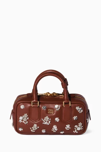 Arcadie Embroidered Top-handle Bag in Nappa Leather