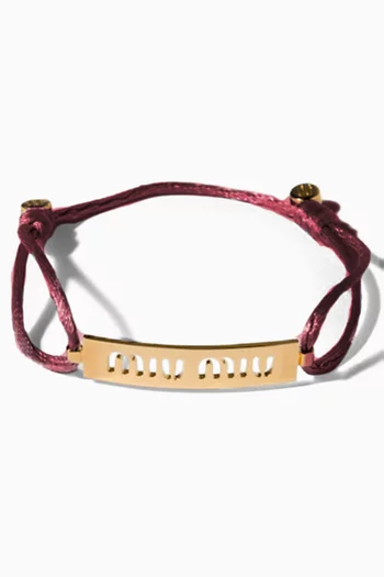 سوار بتصميم حبل مزين بشعار الماركة معدن