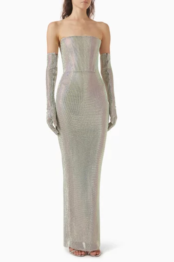 فستان سهرة فلورنتينا مرصع بالماس