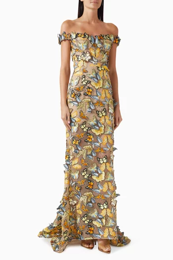 Bella 3D Off-shoulder Gown