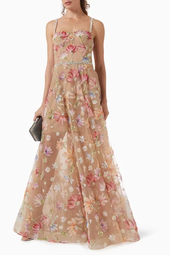 Midnight Embroidered Gown