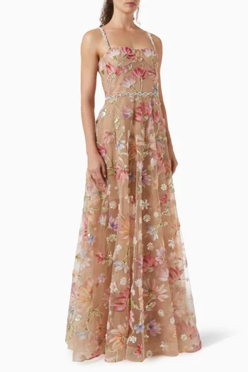 Midnight Embroidered Gown