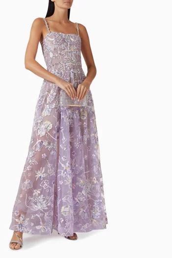 Midnight Embroidered Gown