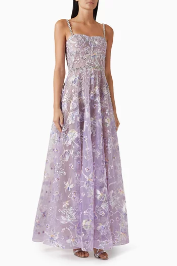 Midnight Embroidered Gown