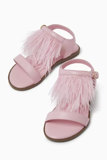 Elle Fringed Sandals in Leather