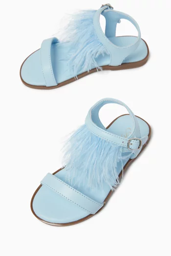 Elle Fringed Sandals in Leather