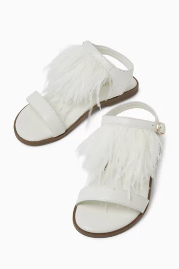 Elle Fringed Sandals in Leather
