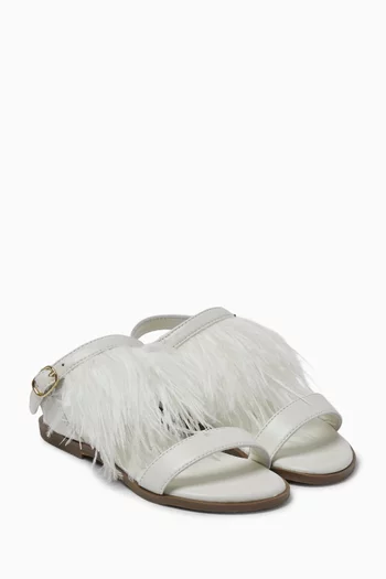 Elle Fringed Sandals in Leather