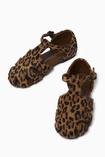 Kitty Animal-print Sandals in Leather